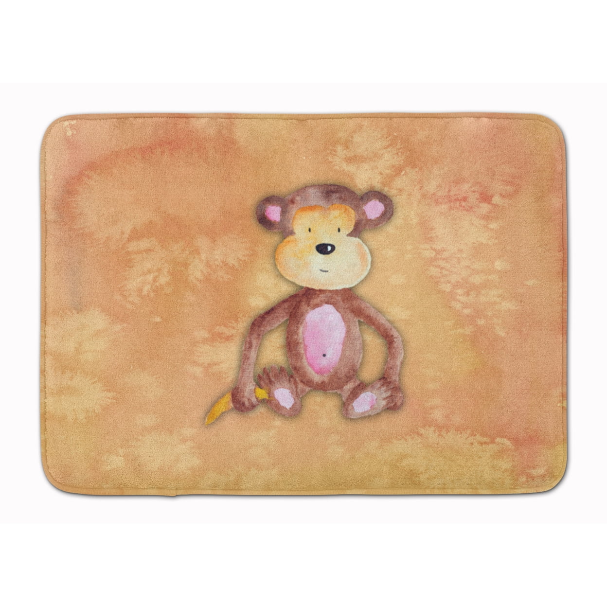 BB7380RUG Monkey Watercolor Machine Washable Memory Foam Mat