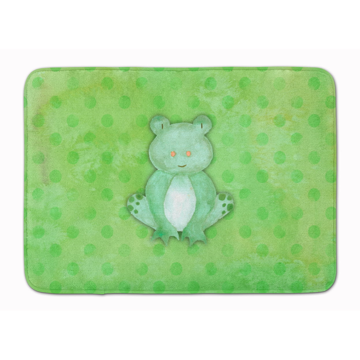 BB7388RUG Polkadot Frog Watercolor Machine Washable Memory Foam Mat