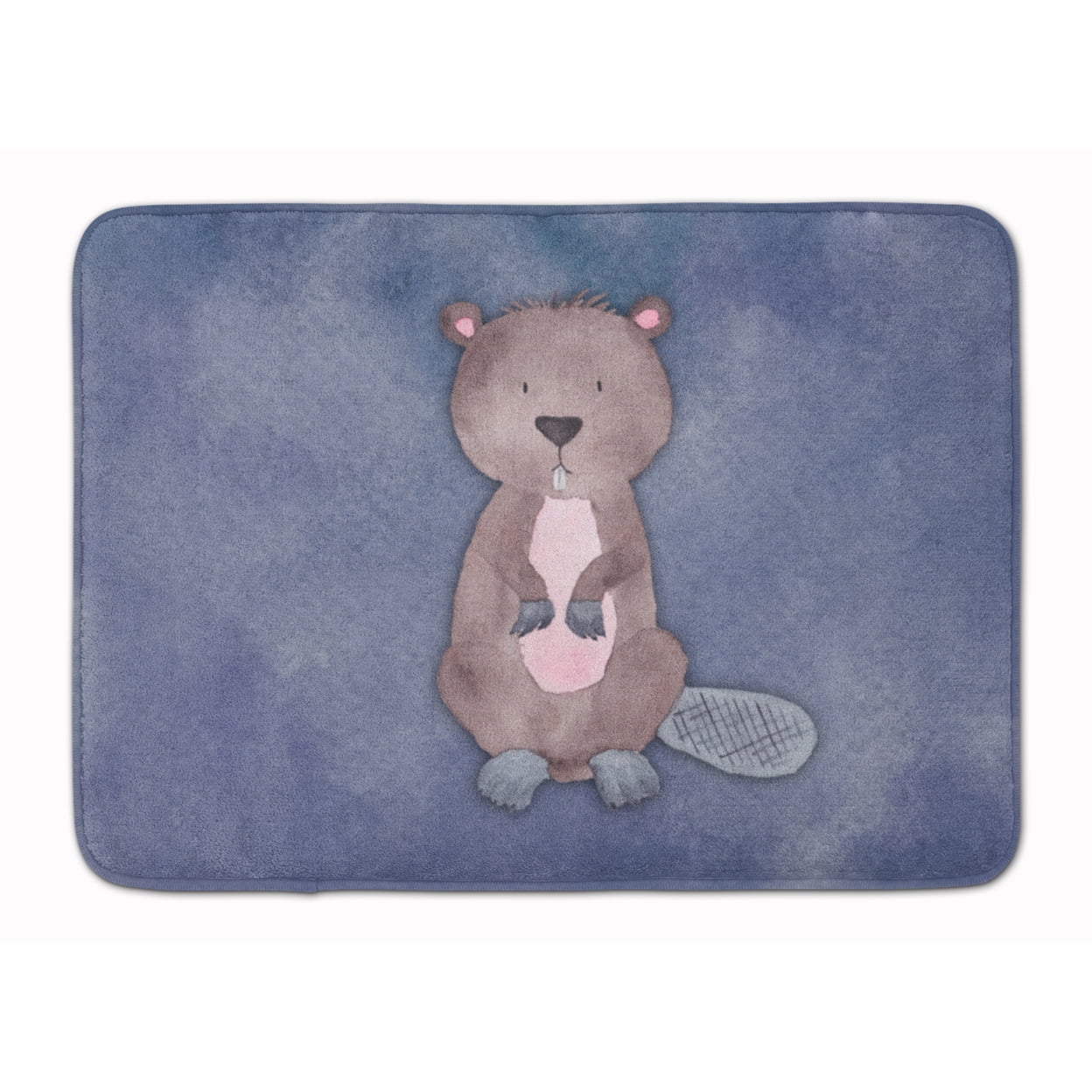 BB7392RUG Beaver Watercolor Machine Washable Memory Foam Mat