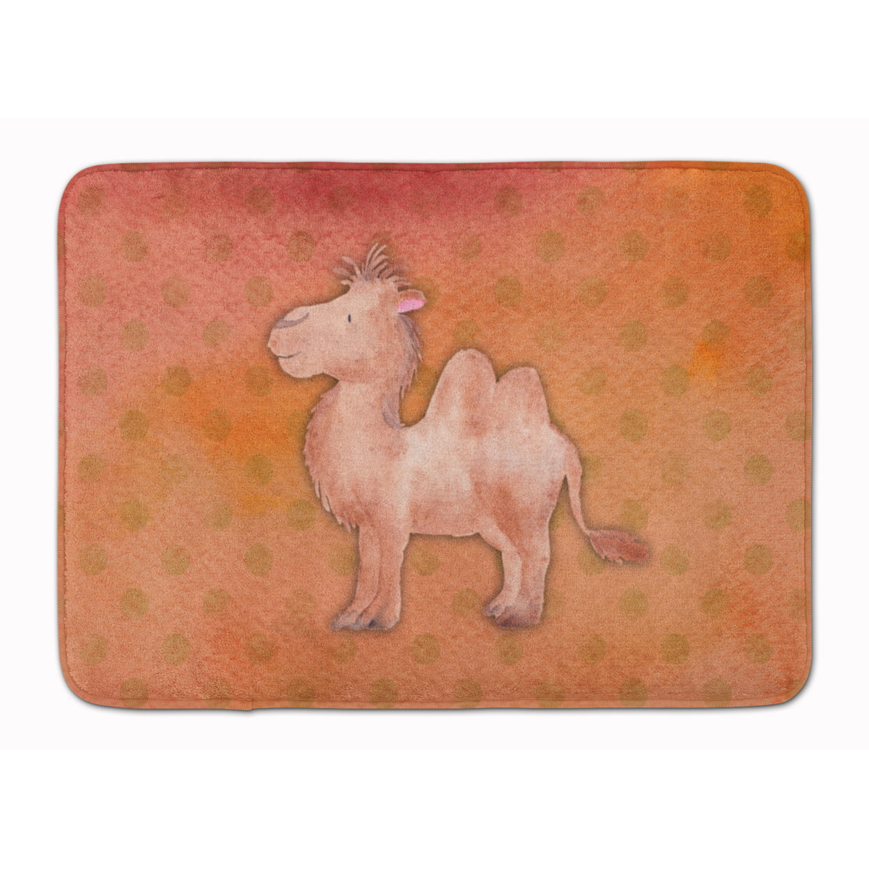BB7393RUG Polkadot Camel Watercolor Machine Washable Memory Foam Mat