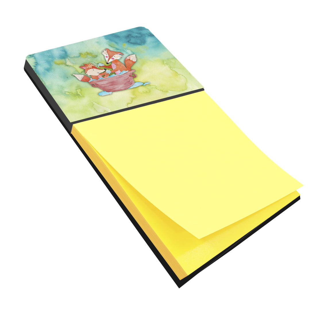 BB7350SN Foxes Bathing Watercolor Sticky Note Holder