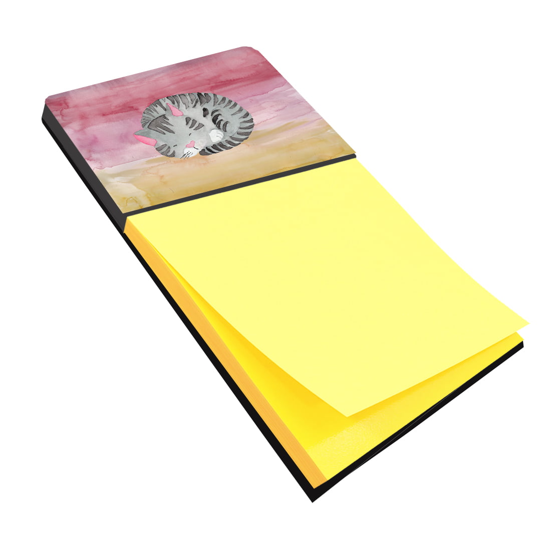 BB7353SN Sleeping Grey Cat Watercolor Sticky Note Holder