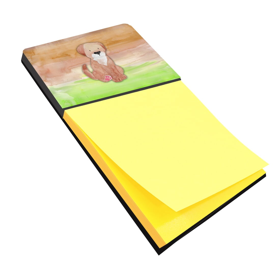 BB7360SN Dog Green & Brown Watercolor Sticky Note Holder