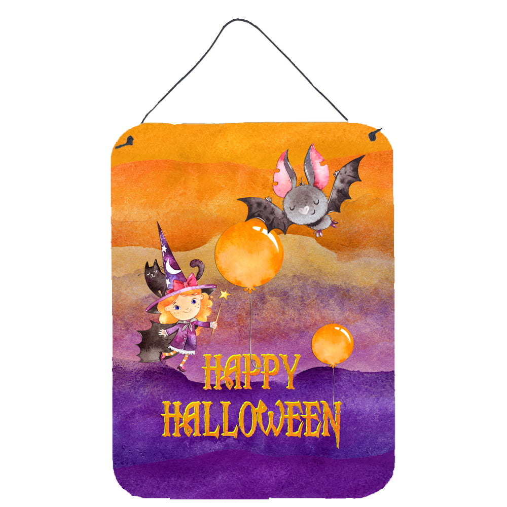 Halloween Little Witch & Bat Wall or Door Hanging Prints