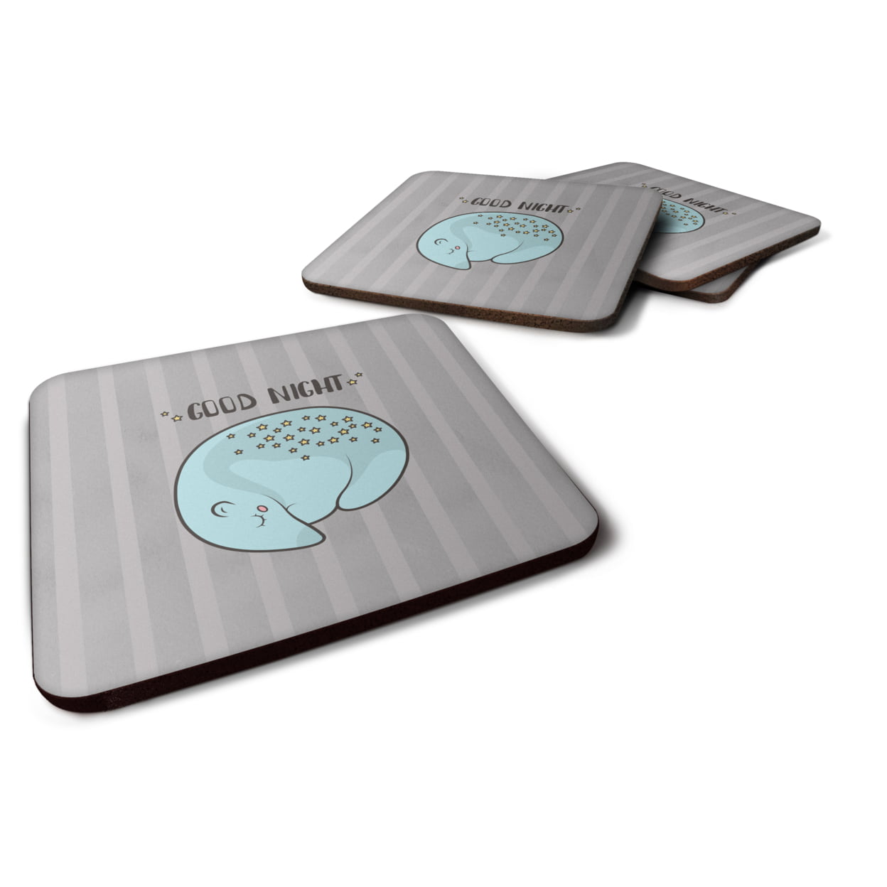 Nursery Good Night Opossum Foam Coasters - Set of 4