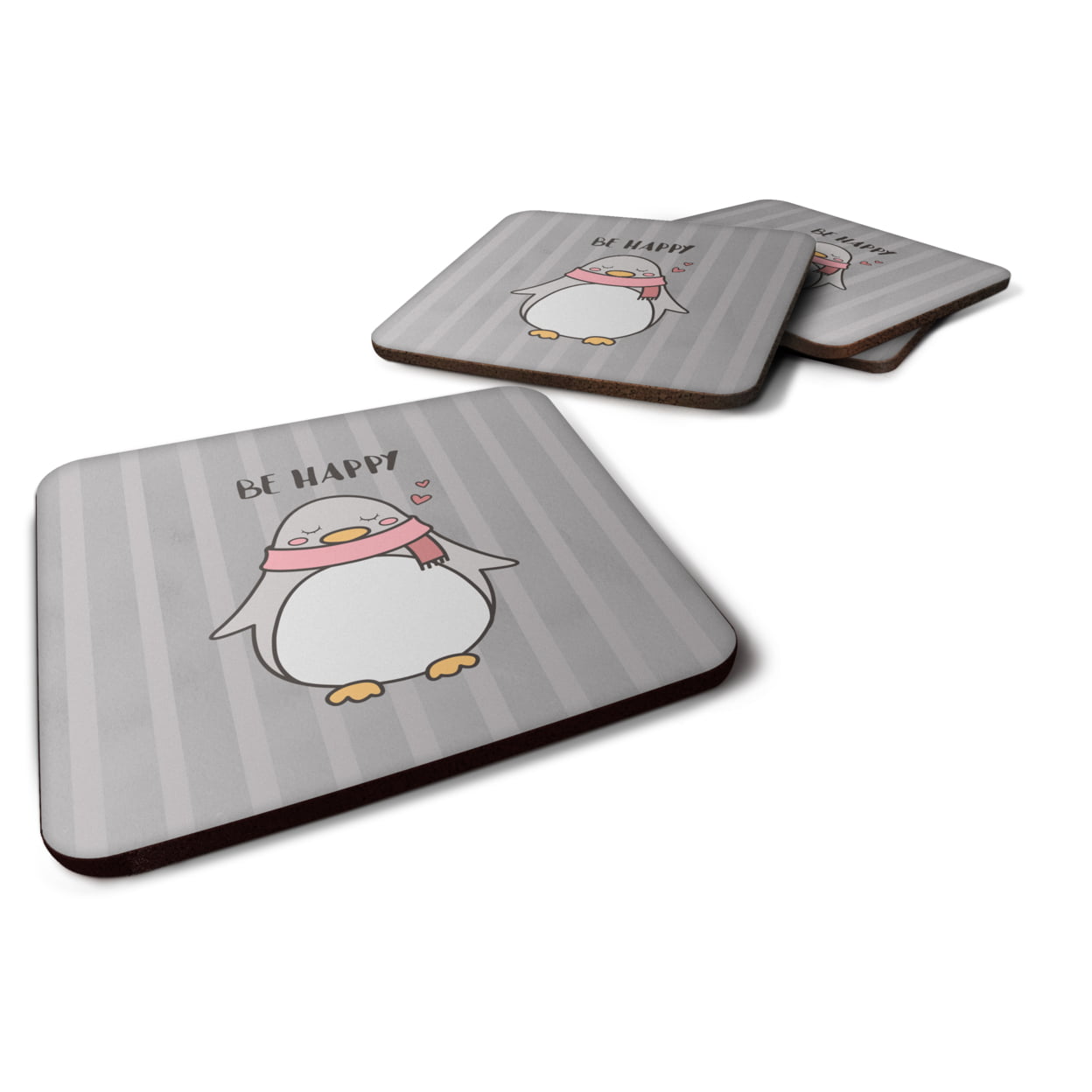Nursery Be Happy Penquin Foam Coasters - Set of 4