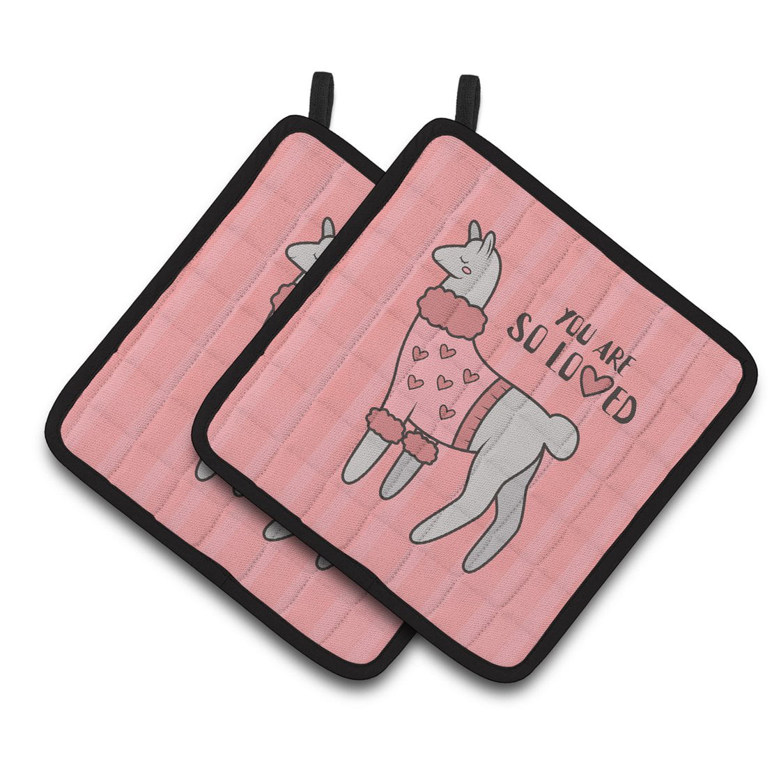 BB7469PTHD Nursery You are So Loved Llama Pair of Pot Holders