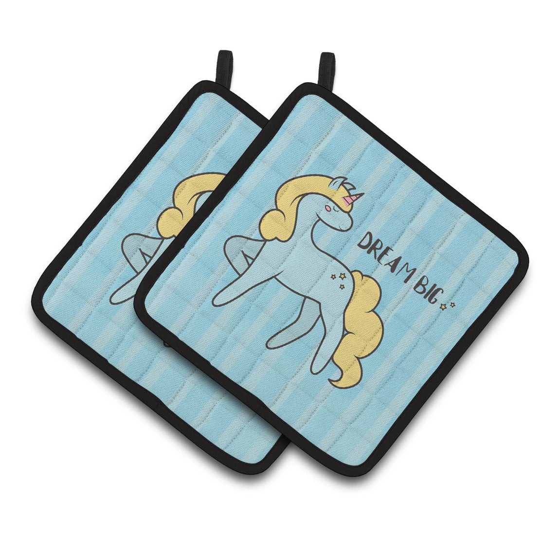 BB7471PTHD Nursery Dream Big Unicorn Pair of Pot Holders