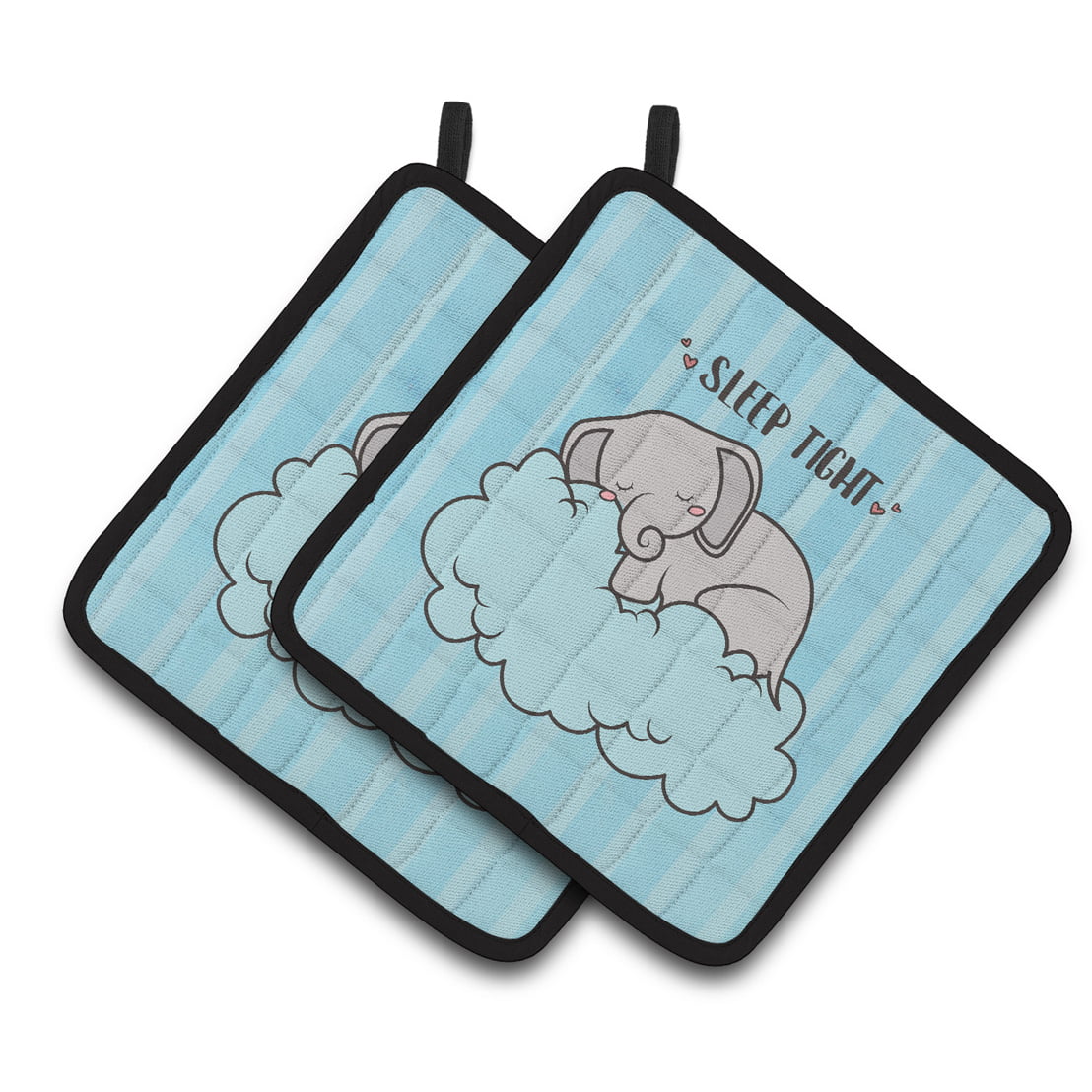 Nursery Sleep Tight Elephant Pair of Pot Holders