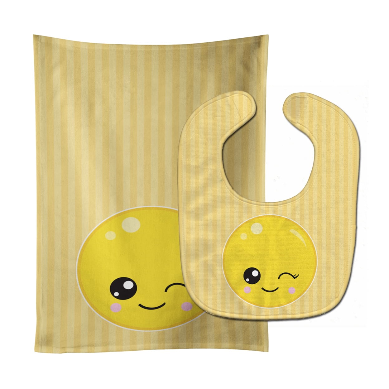 Winky Face Baby Bib & Burp Cloth