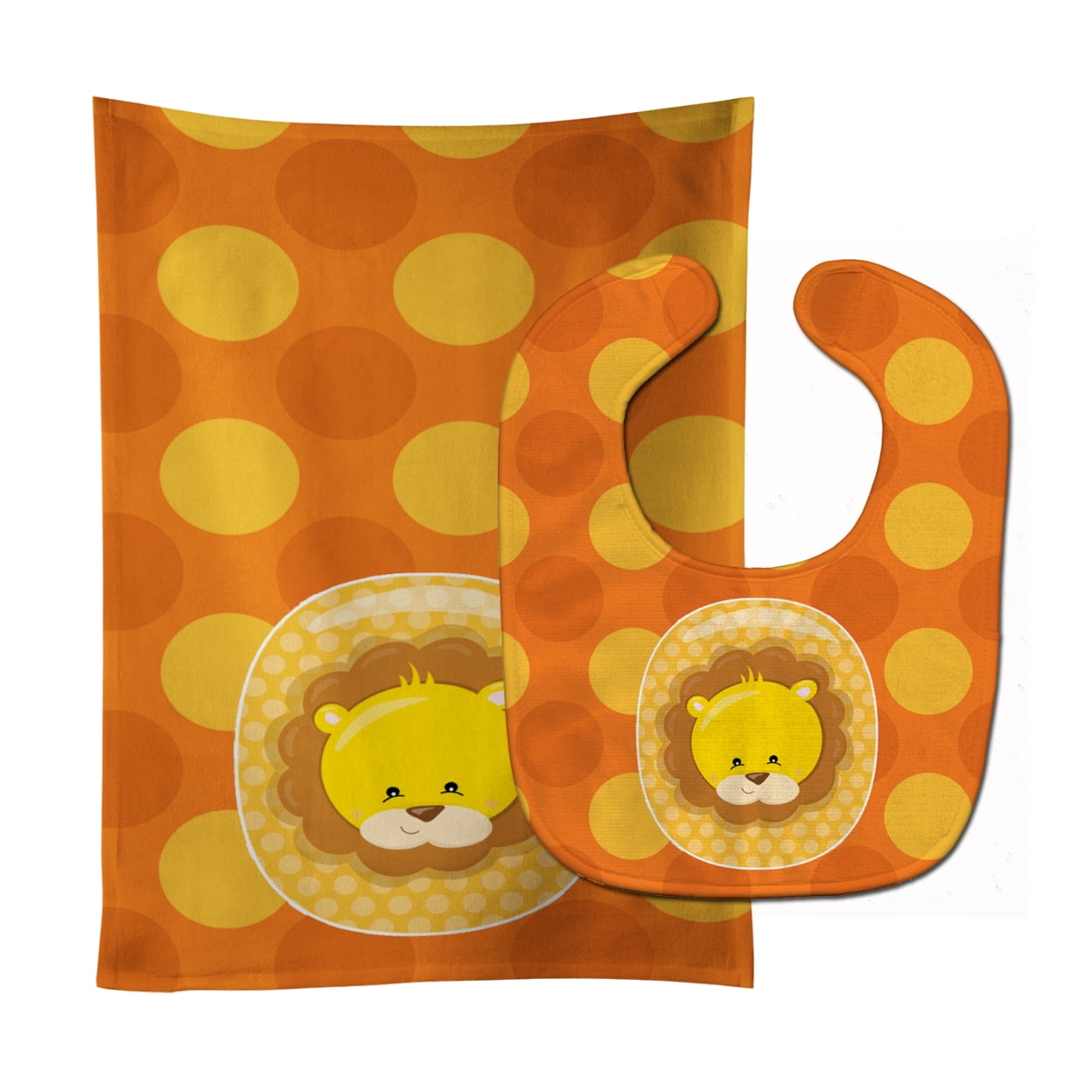 Zoo Month 0 Lion Baby Bib & Burp Cloth