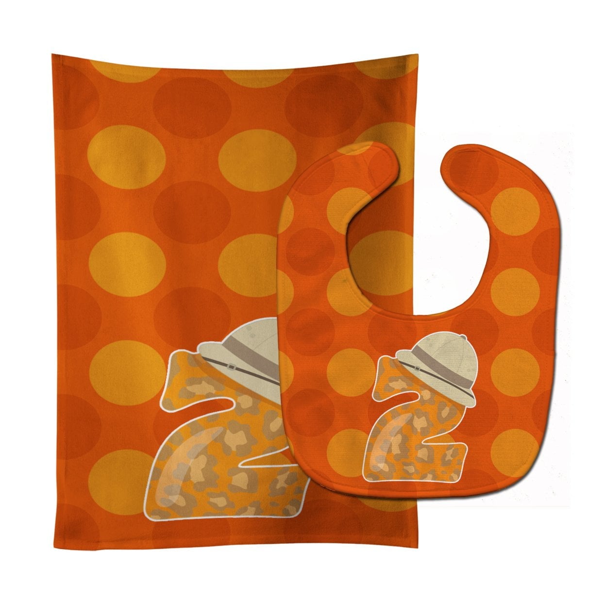 Zoo Month 2 Baby Bib & Burp Cloth