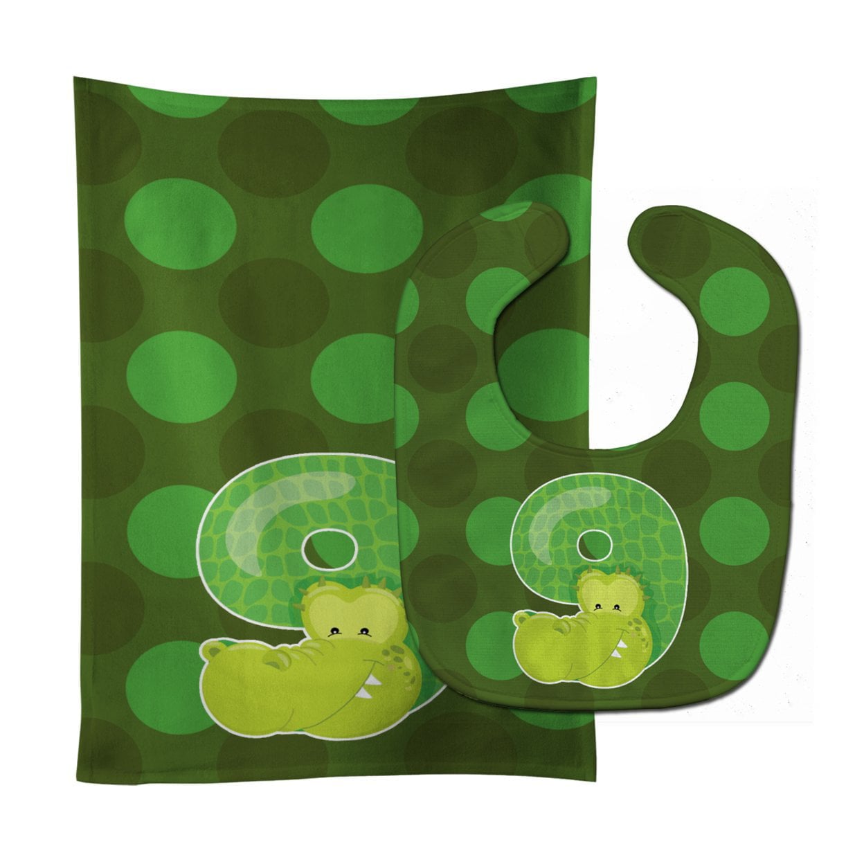 Zoo Month 9 Aligator Baby Bib & Burp Cloth