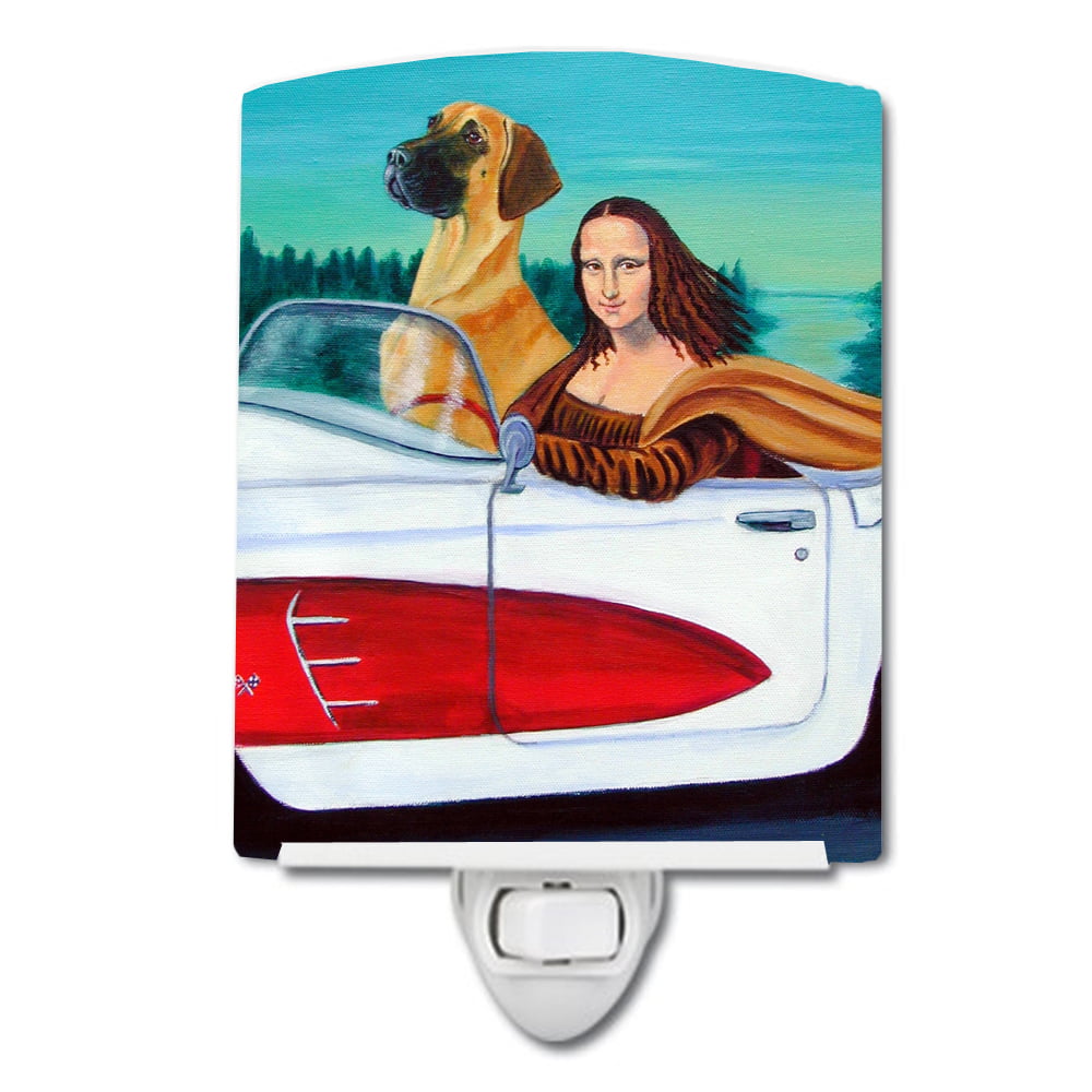 7282CNL Great Dane with Mona Lisa Ceramic Night Light