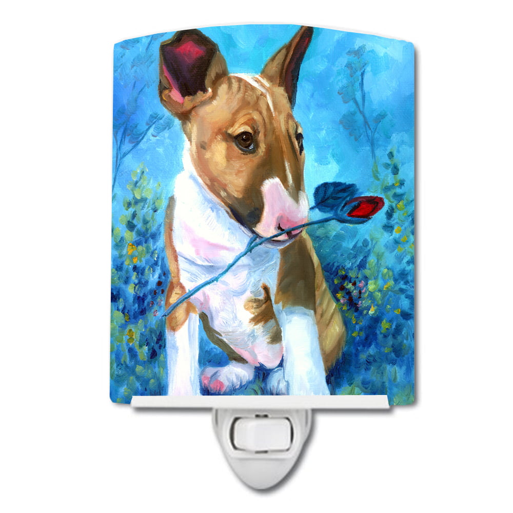 Bull Terrier Rose for Mom Ceramic Night Light