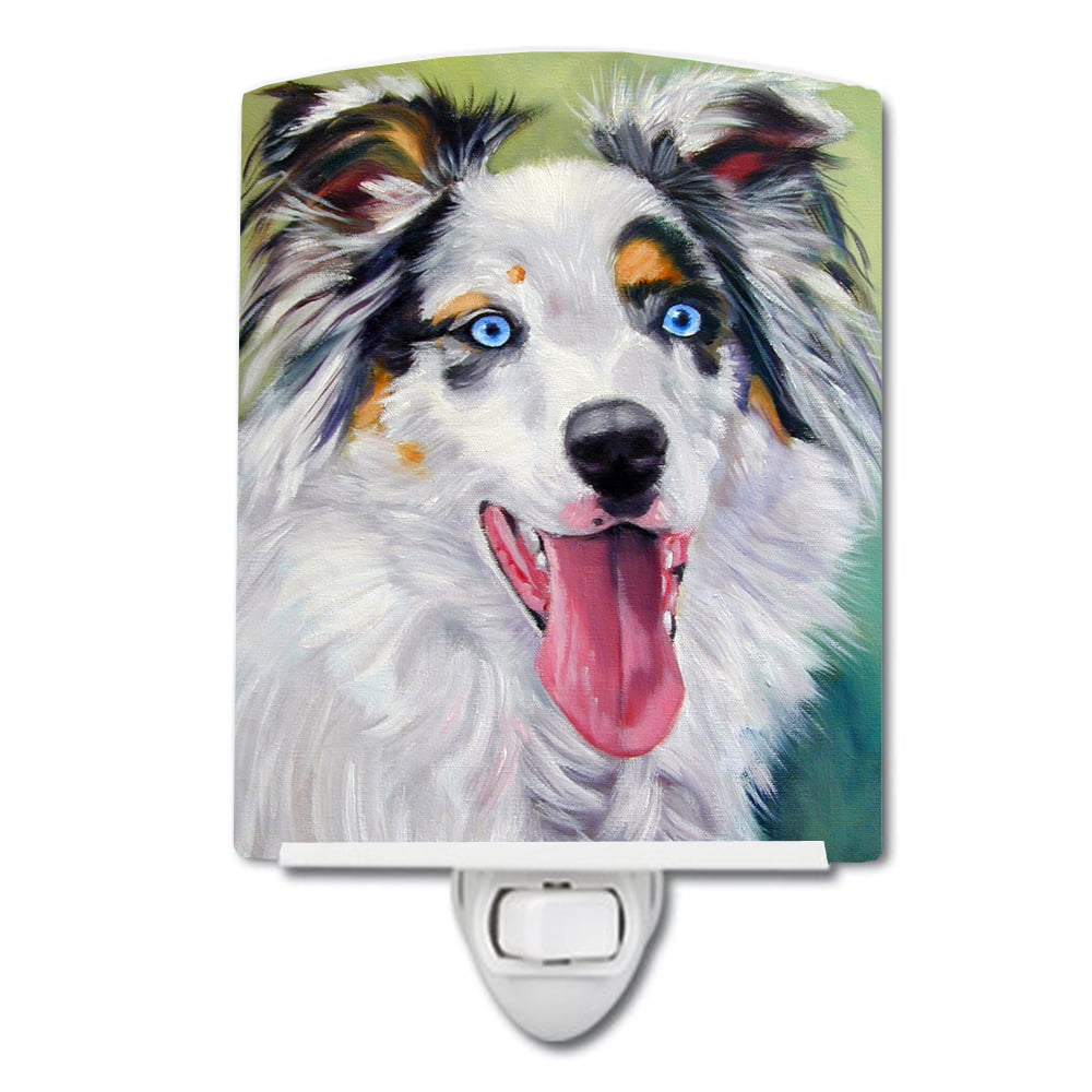 Australian Shepherd Blue Eyes Ceramic Night Light