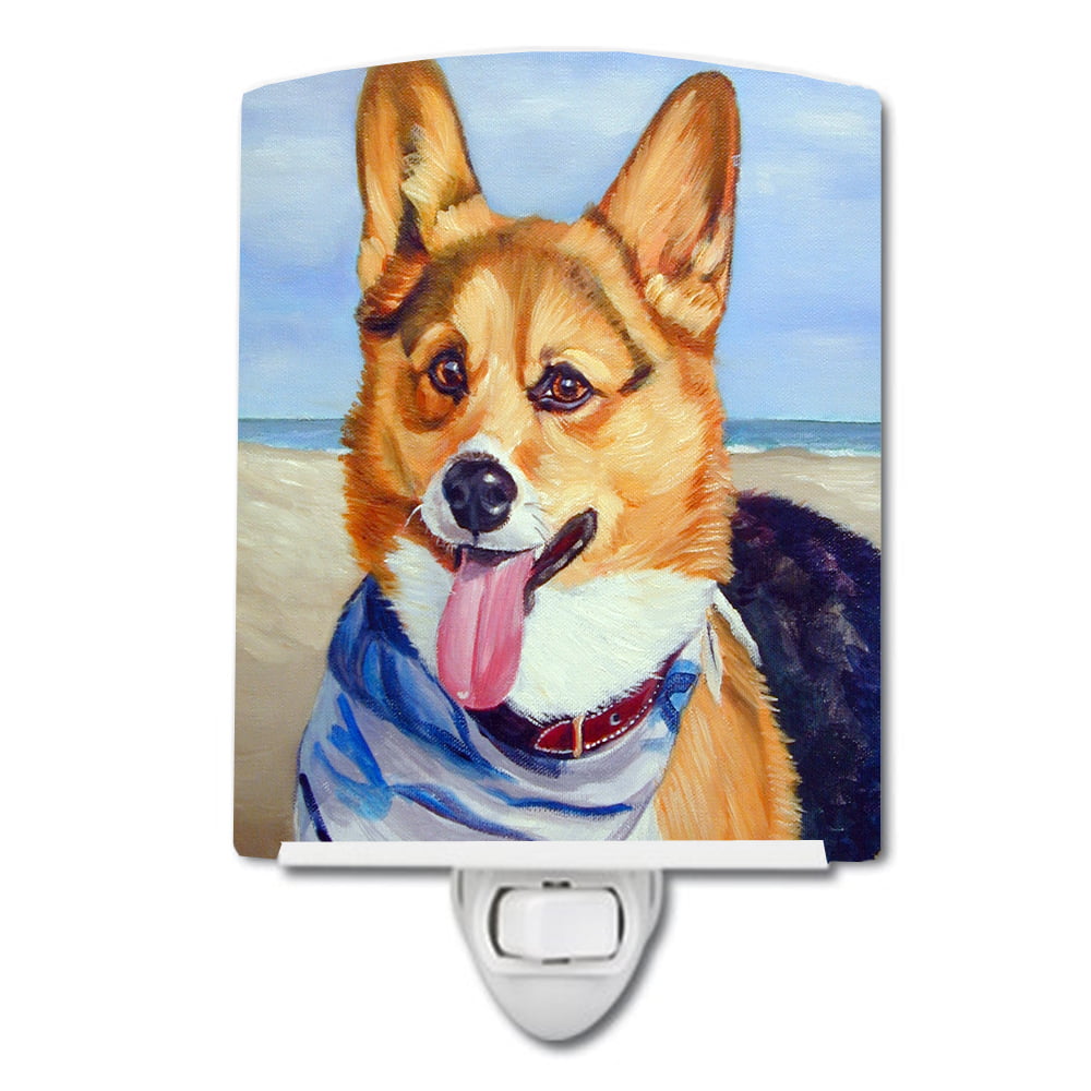 Corgi Beach Bandana Ceramic Night Light