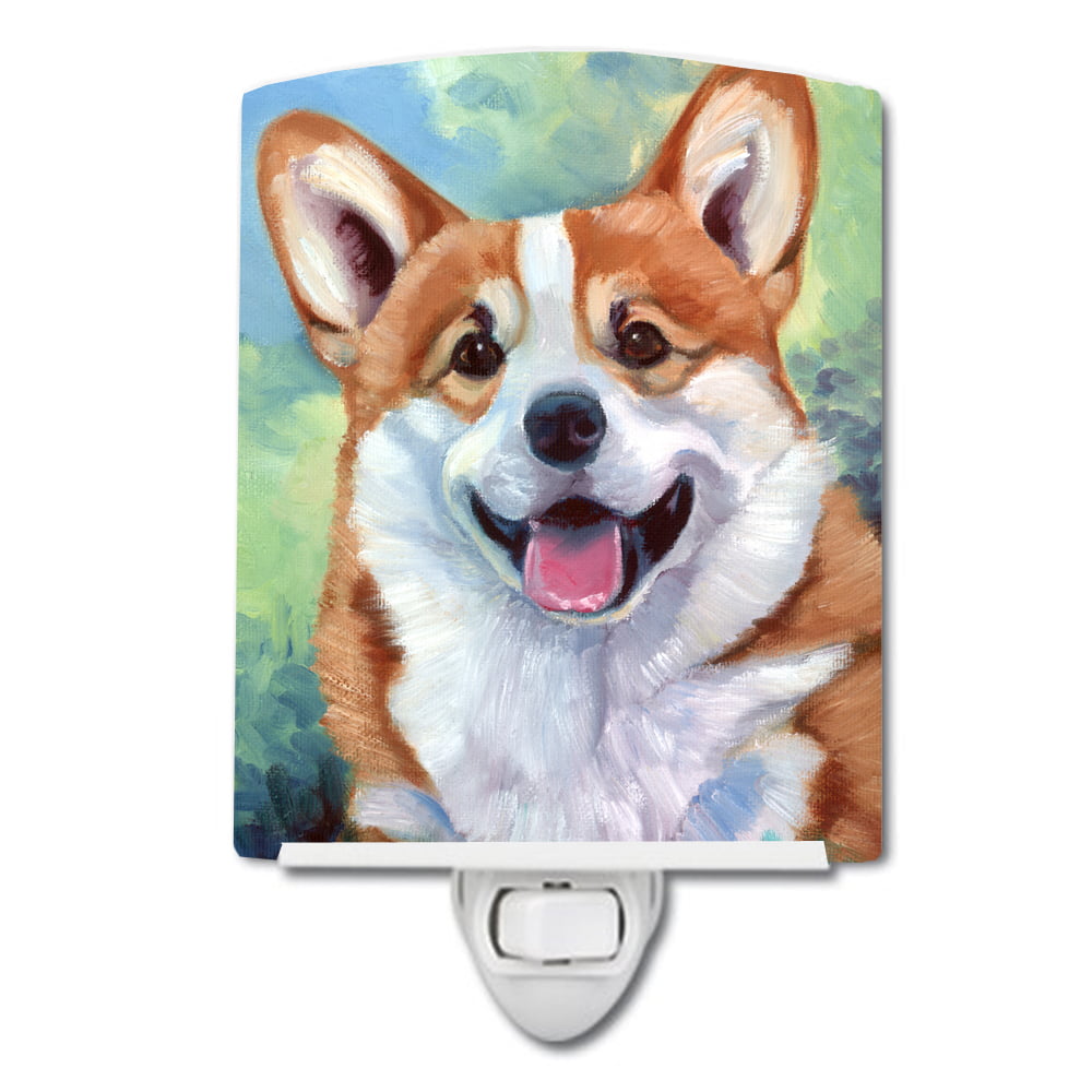 7366CNL Pembroke Corgi Happy Face Ceramic Night Light