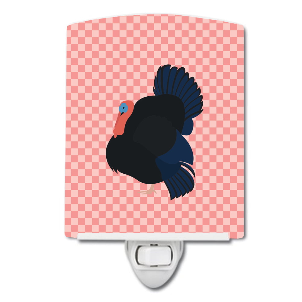 Norfolk Black Turkey Pink Check Ceramic Night Light