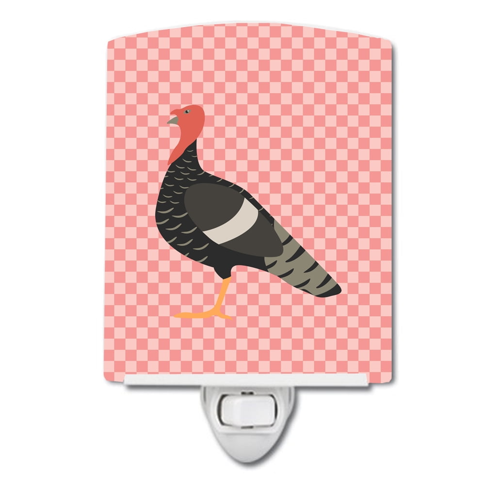 Marragansett Turkey Pink Check Ceramic Night Light
