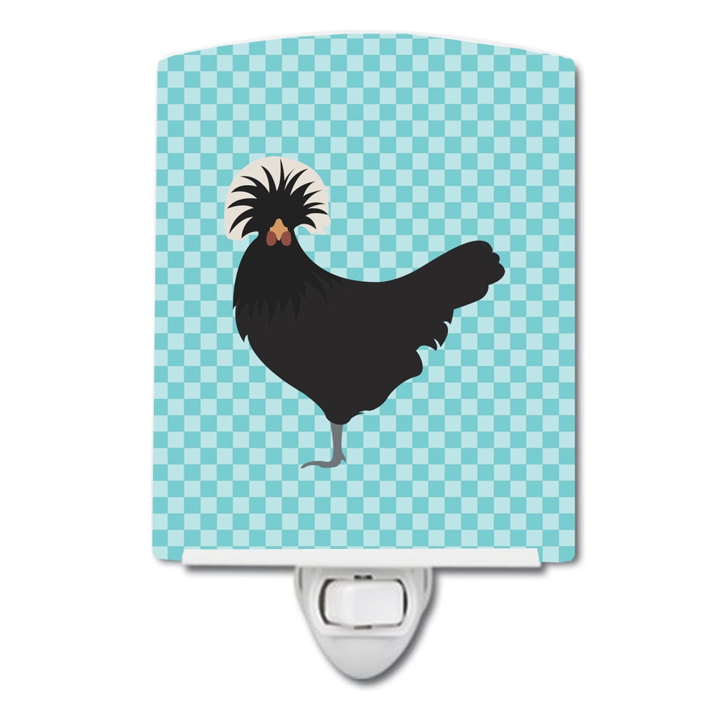 Polish Poland Chicken Blue Check Ceramic Night Light