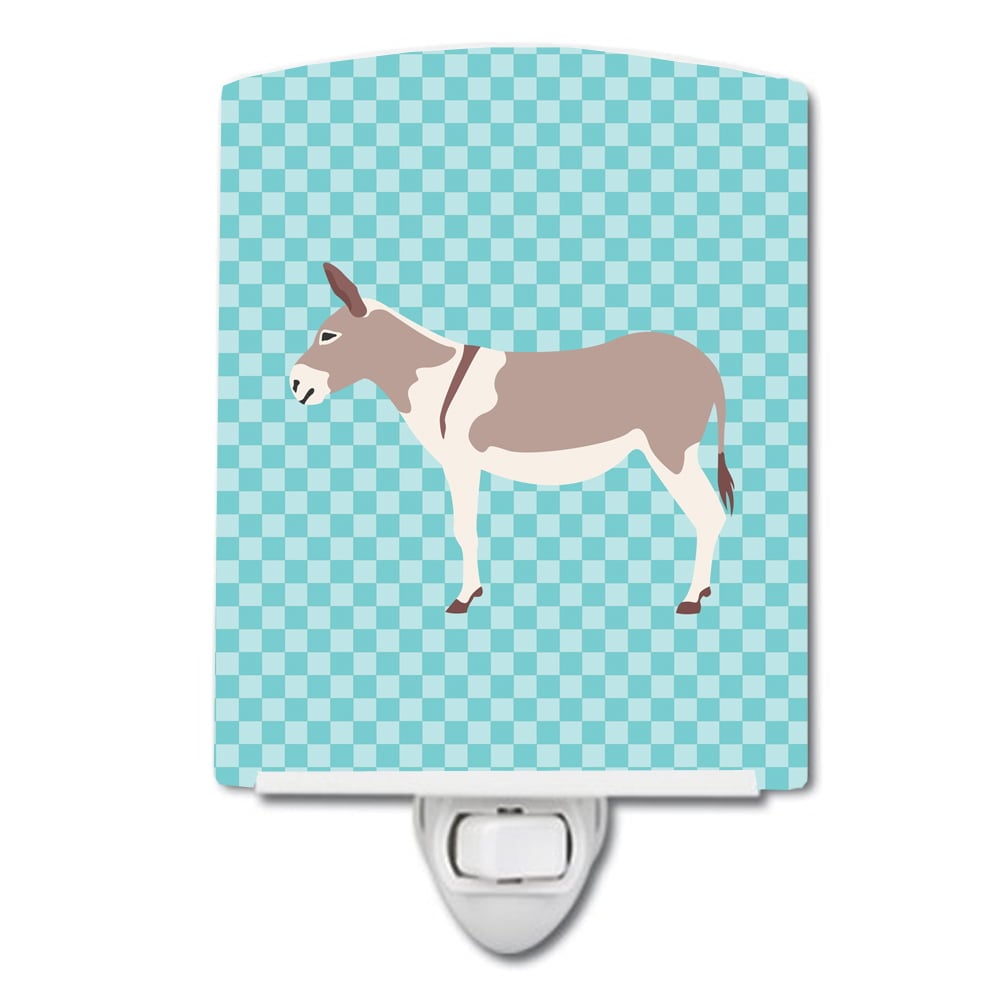 BB8020CNL Australian Teamster Donkey Blue Check Ceramic Night Light