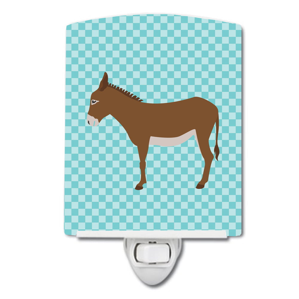 BB8023CNL Cotentin Donkey Blue Check Ceramic Night Light