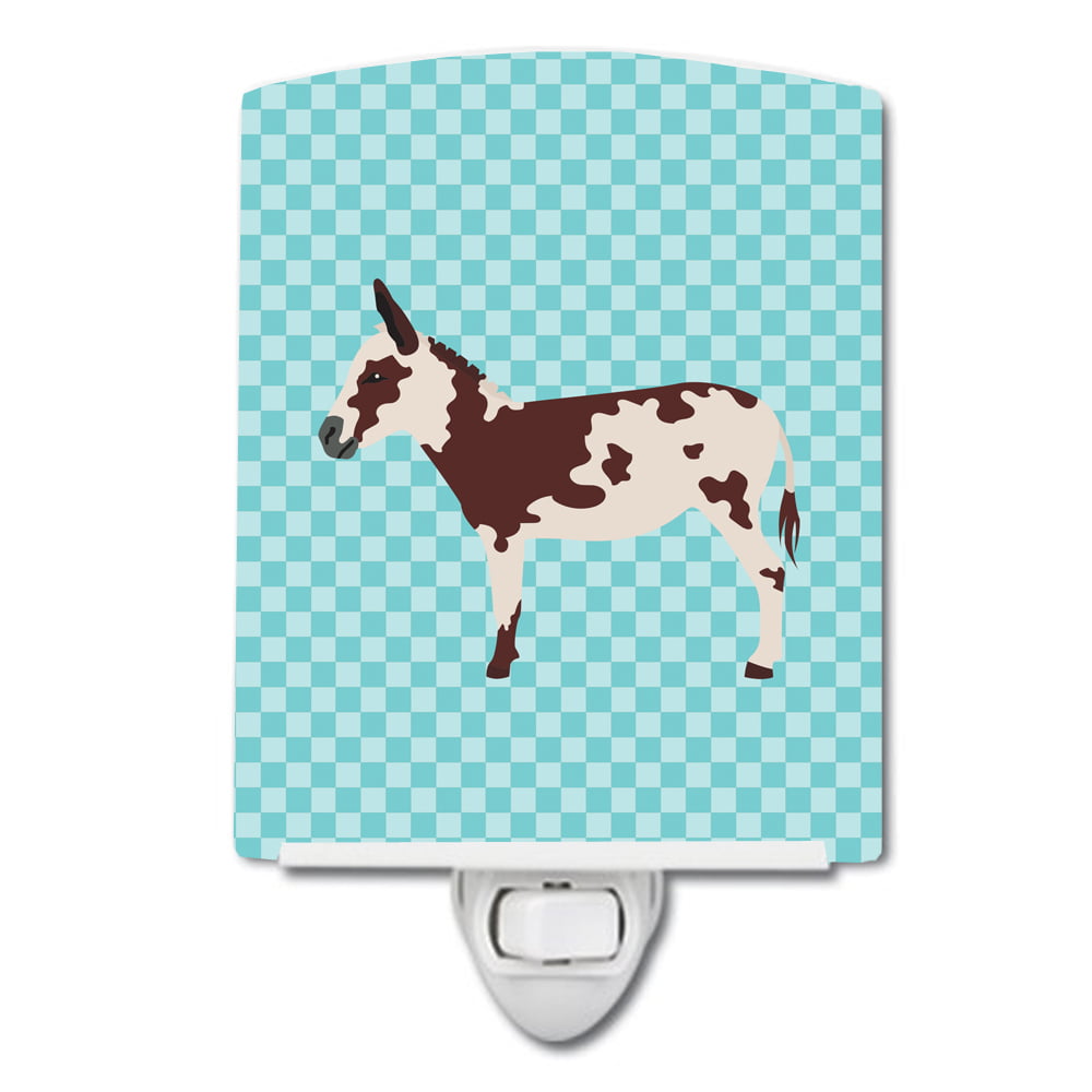 American Spotted Donkey Blue Check Ceramic Night Light