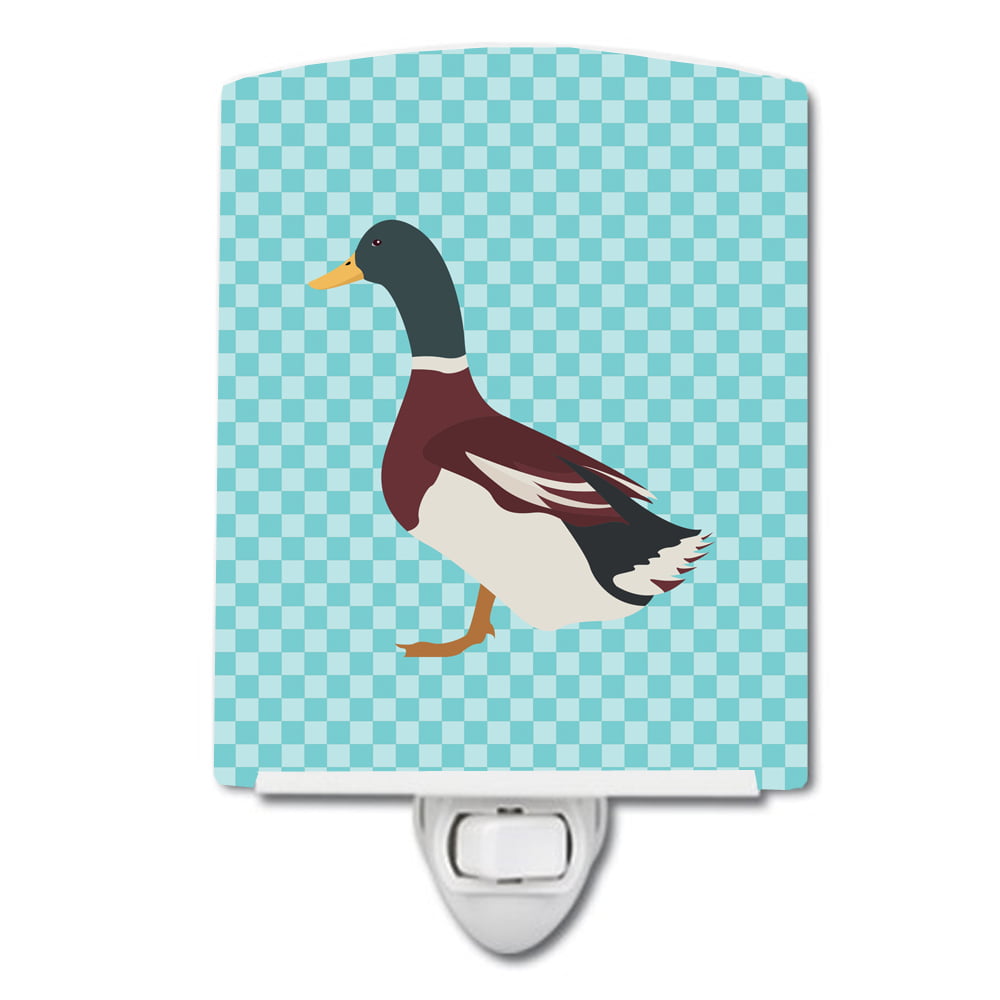 Rouen Duck Blue Check Ceramic Night Light