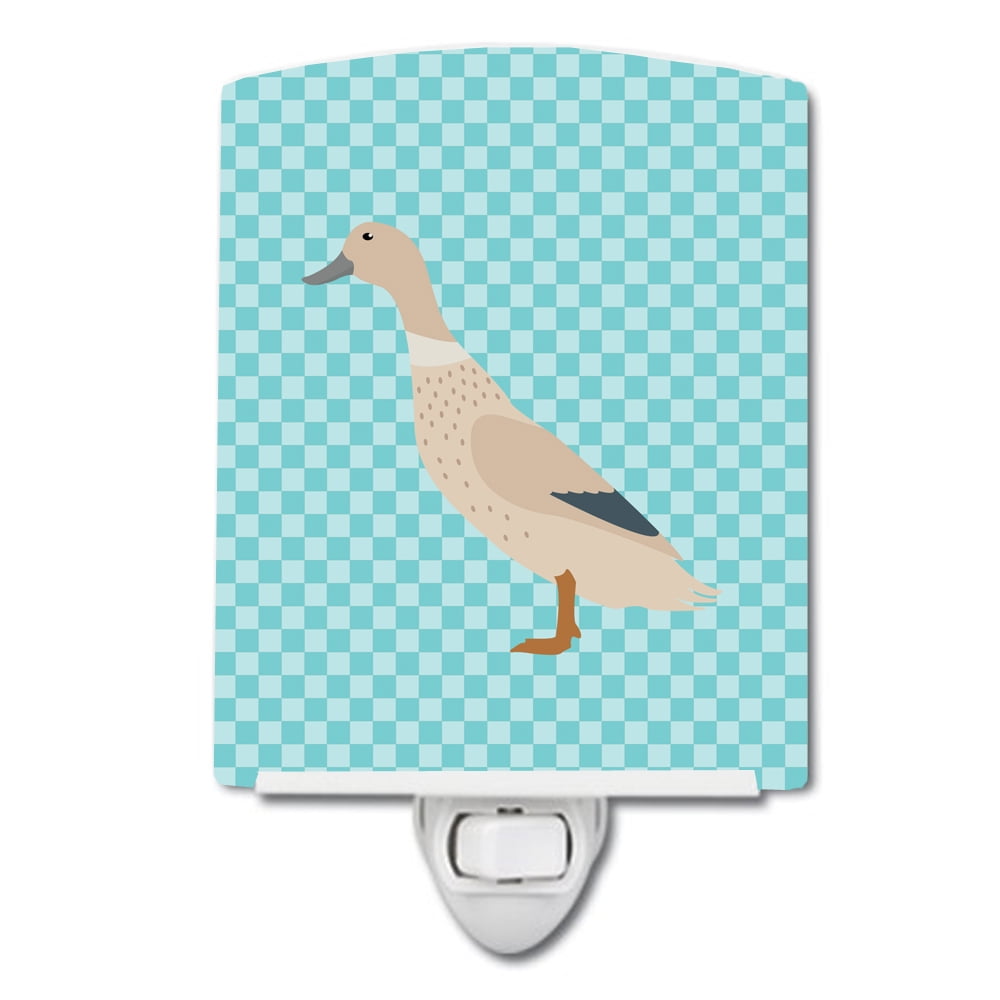 BB8032CNL West Harlequin Duck Blue Check Ceramic Night Light