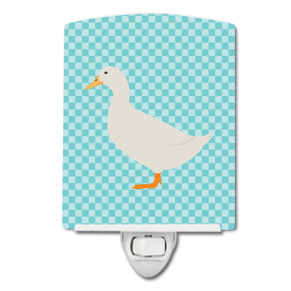 American Pekin Duck Blue Check Ceramic Night Light