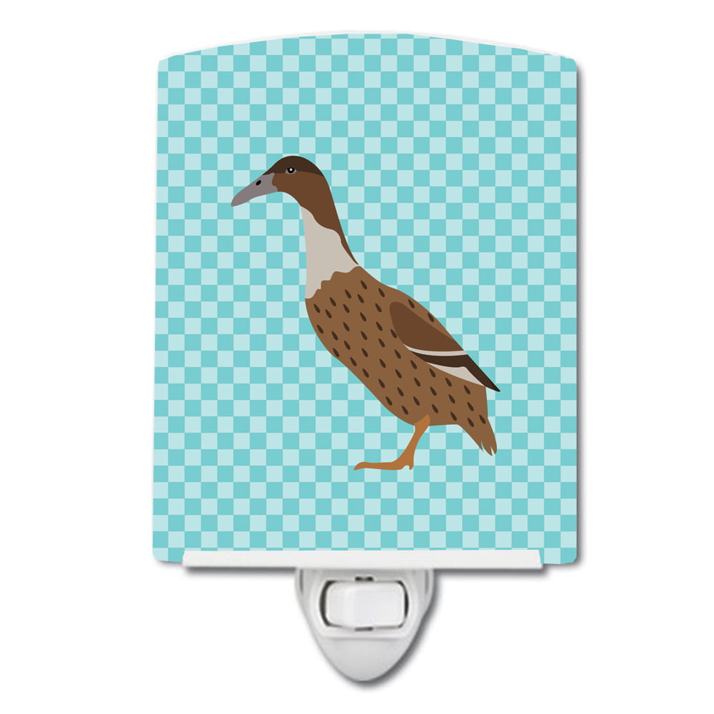BB8035CNL Dutch Hook Bill Duck Blue Check Ceramic Night Light