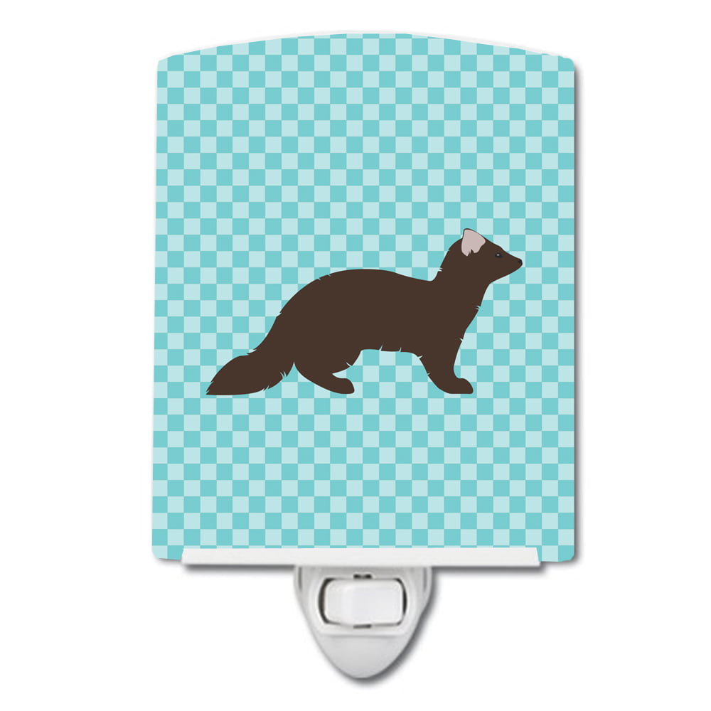 BB8043CNL Sable Marten Blue Check Ceramic Night Light