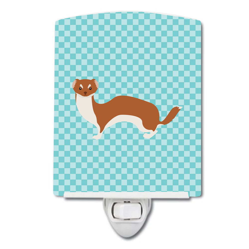 BB8044CNL Weasel Blue Check Ceramic Night Light