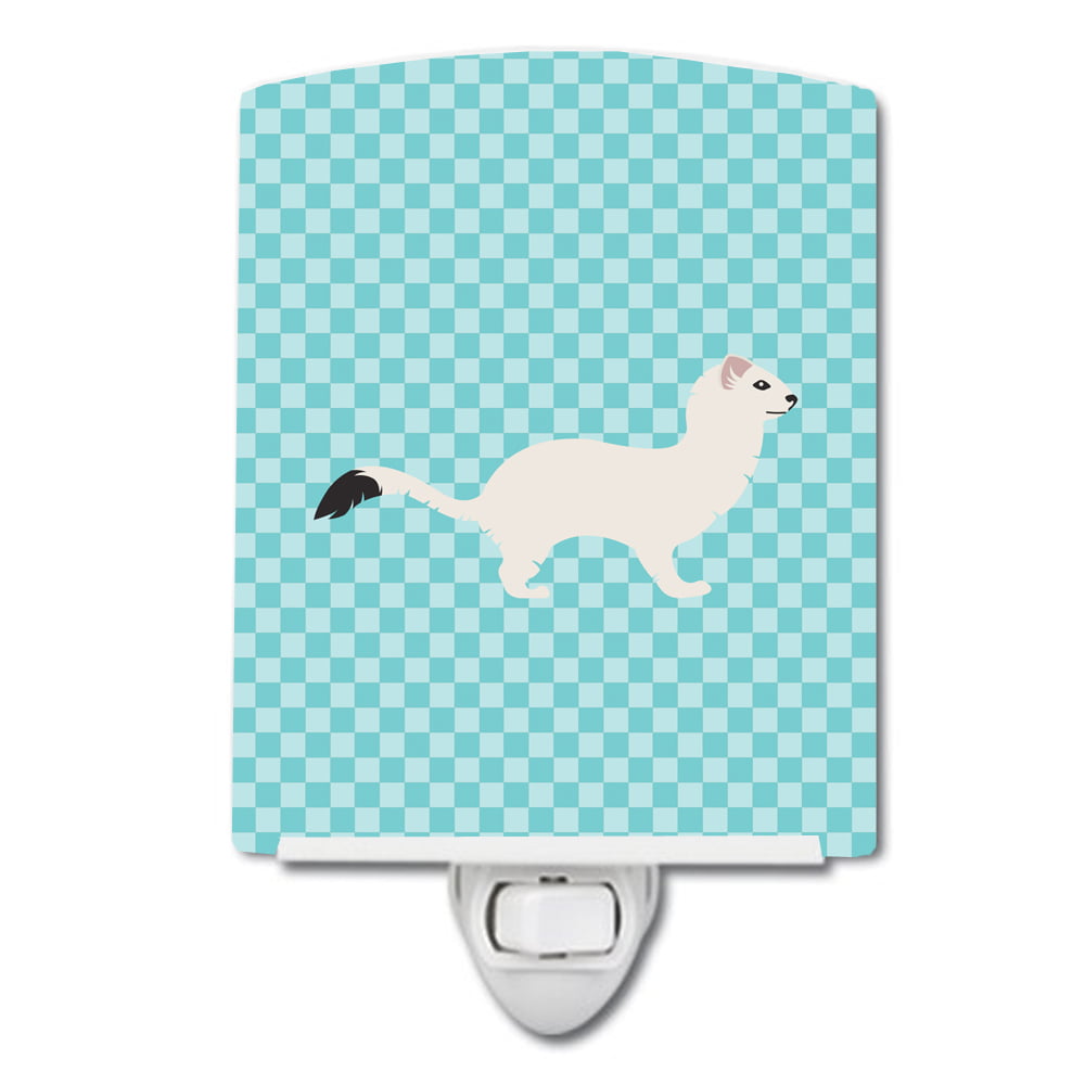 BB8046CNL Stoat Short-tailed Weasel Blue Check Ceramic Night Light