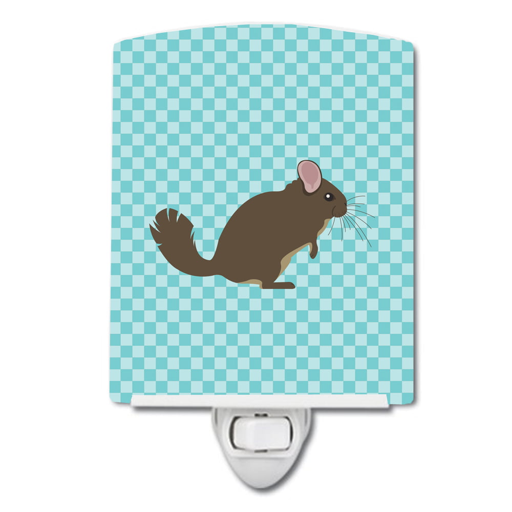 Chinchilla Blue Check Ceramic Night Light