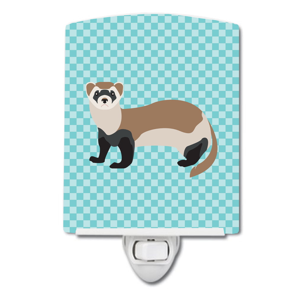 BB8052CNL Ferret Blue Check Ceramic Night Light