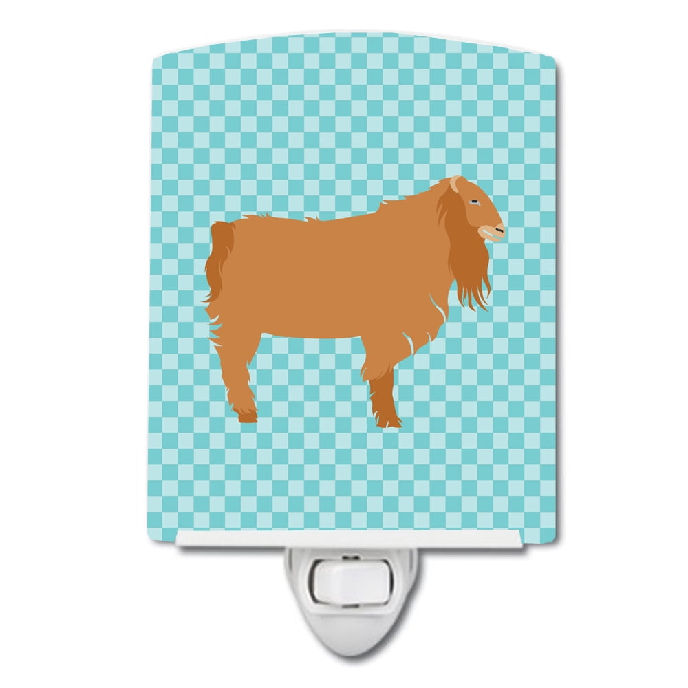 BB8059CNL American Lamancha Goat Blue Check Ceramic Night Light