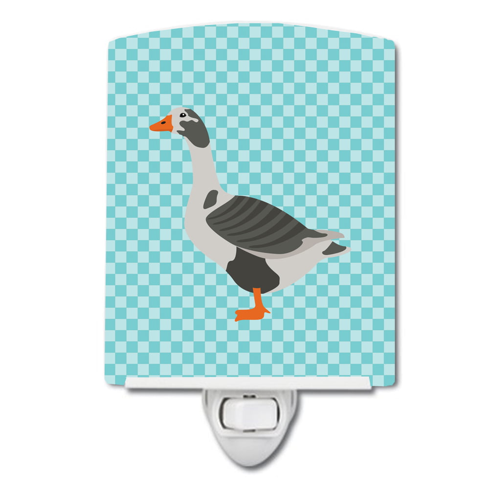 West of England Goose Blue Check Ceramic Night Light