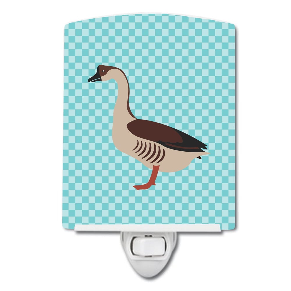 Chinese Goose Blue Check Ceramic Night Light