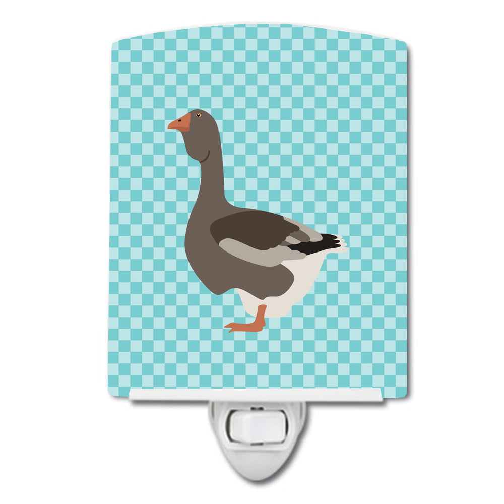 Toulouse Goose Blue Check Ceramic Night Light