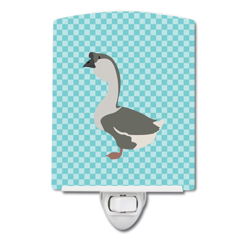 BB8073CNL African Goose Blue Check Ceramic Night Light