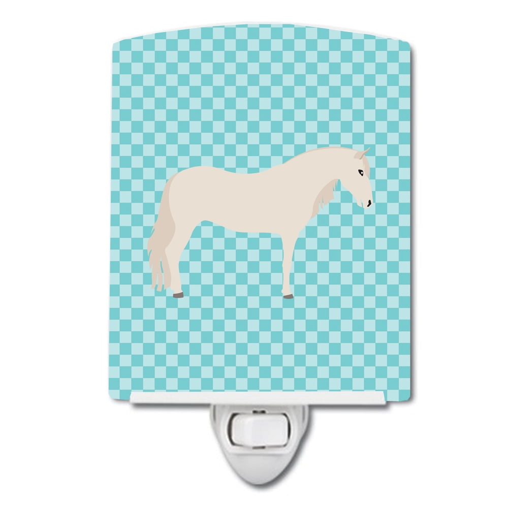 Paso Fino Horse Blue Check Ceramic Night Light