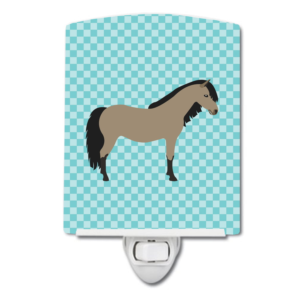 Welsh Pony Horse Blue Check Ceramic Night Light