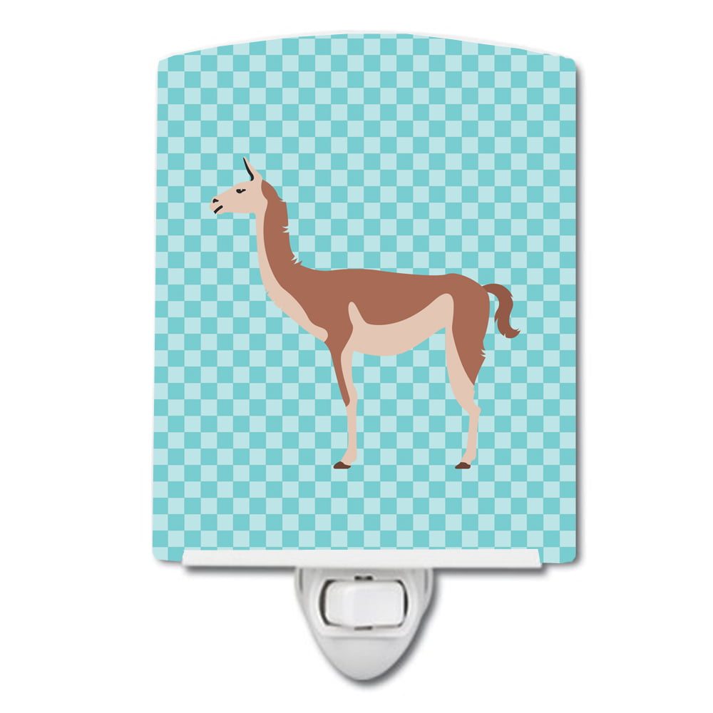 BB8095CNL Guanaco Blue Check Ceramic Night Light