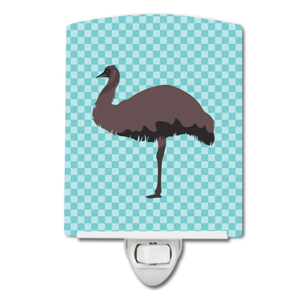 BB8096CNL Emu Blue Check Ceramic Night Light