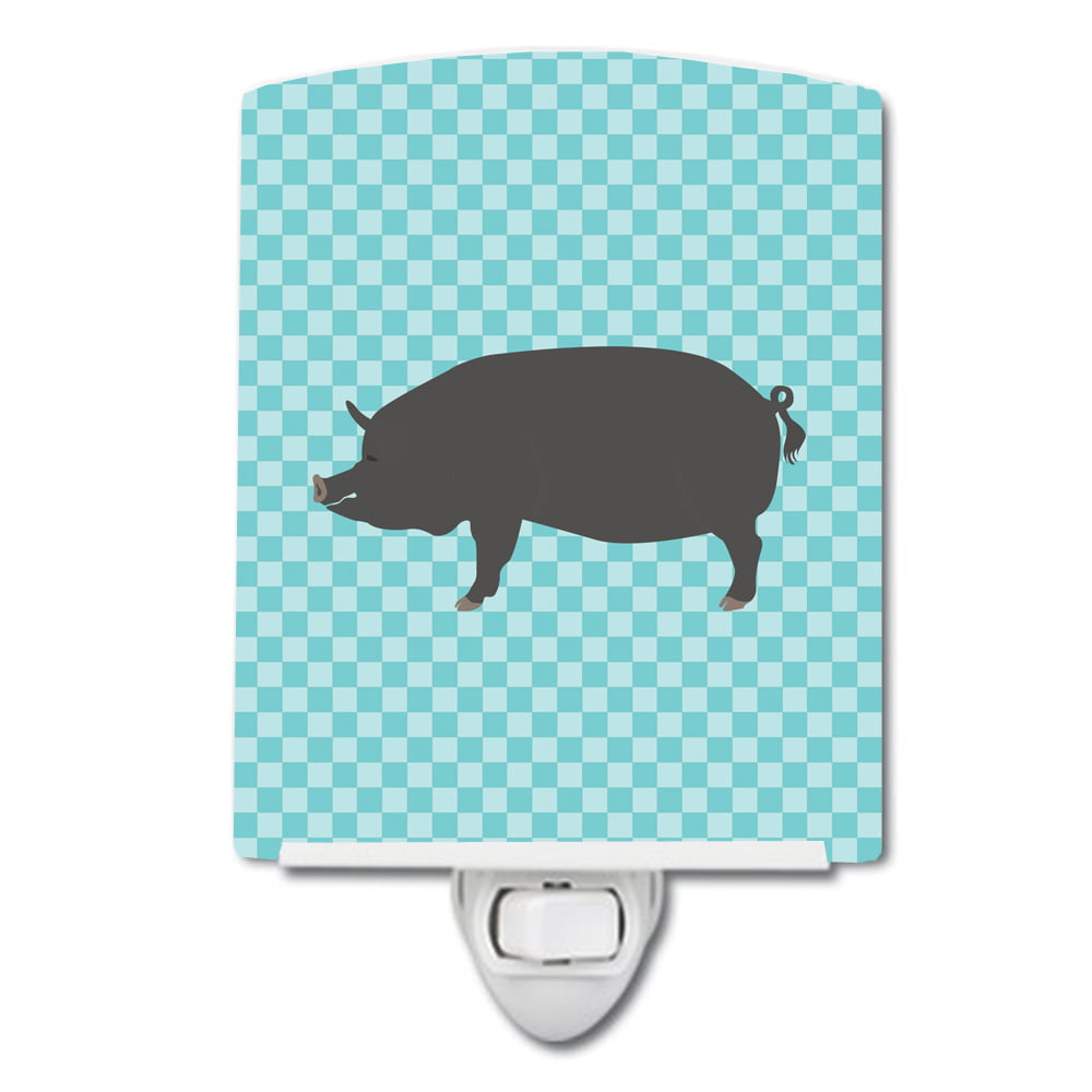 Berkshire Pig Blue Check Ceramic Night Light