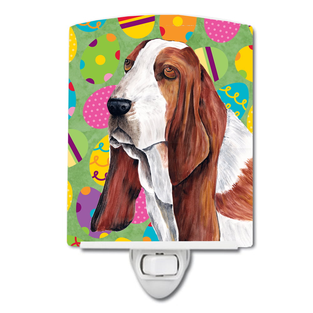 Basset Hound Easter Eggtravaganza Ceramic Night Light