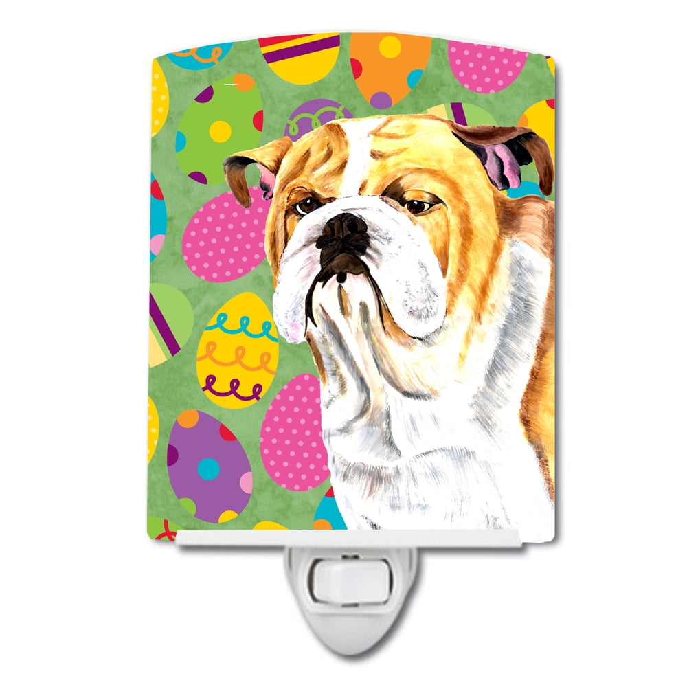 Bulldog English Easter Eggtravaganza Ceramic Night Light