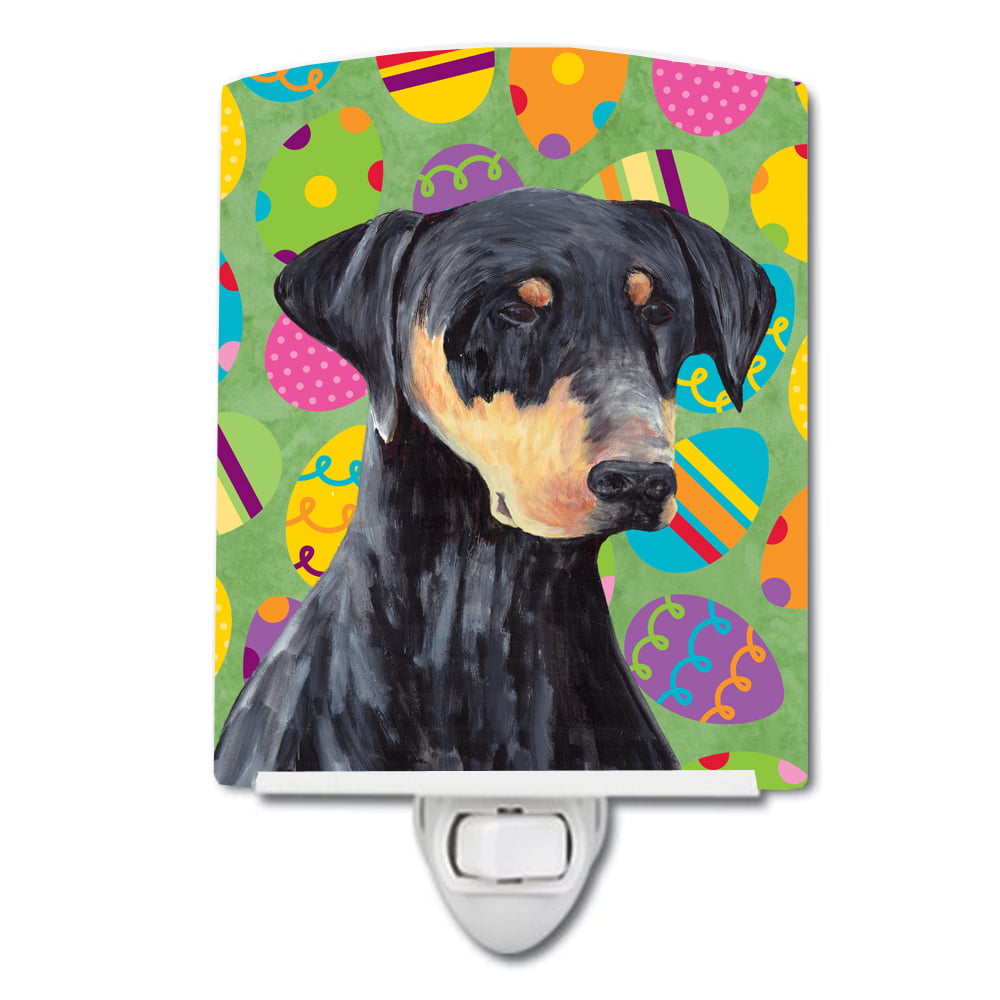 SC9457CNL Doberman Easter Eggtravaganza Ceramic Night Light